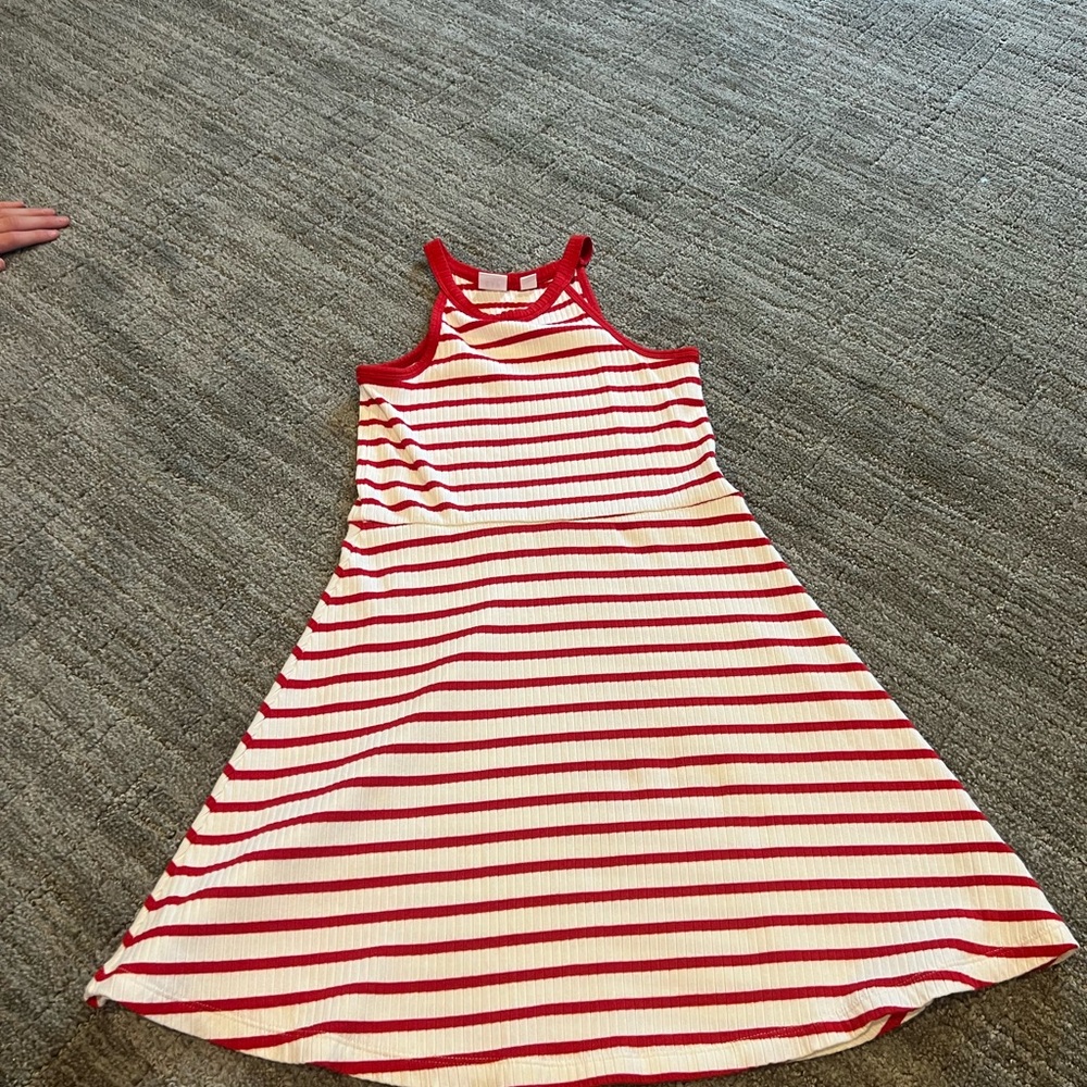 GAP Red and Cream Striped Kids Dress